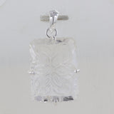 Carving Crystal Silver Pendant