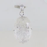 Carving Crystal Silver Pendant