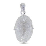 Carving Crystal Silver Pendant