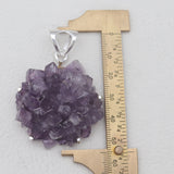 925 Silver Raw Amethyst Druzy Pendants