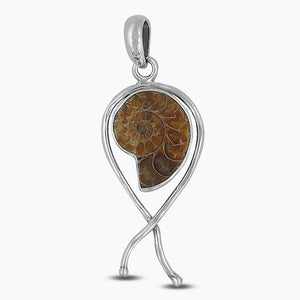 925 Silver Ammonite Fossil Pendants