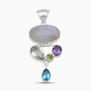 Rainbow Moonstone Silver Pendants