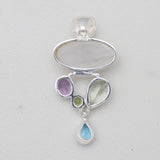 Rainbow Moonstone Silver Pendants