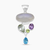 Rainbow Moonstone Silver Pendants