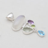 Rainbow Moonstone Silver Pendants
