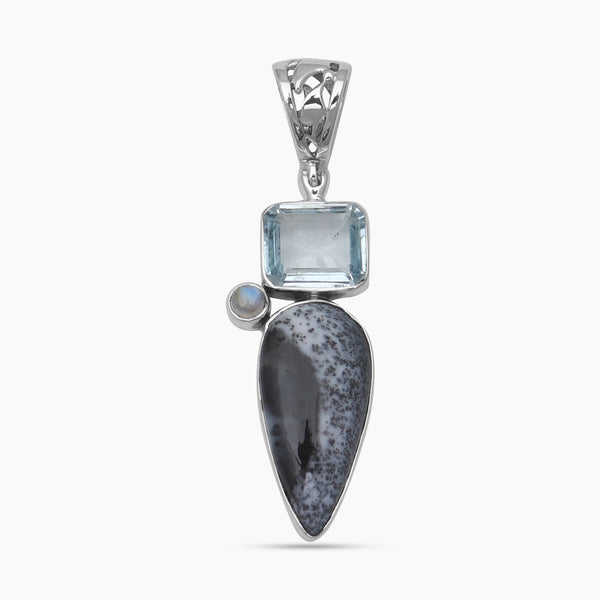 Dendritic Opal Silver Pendants
