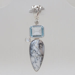 925 Silver Dendritic Opal Pendants
