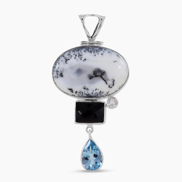 Dendritic Opal Silver Pendants