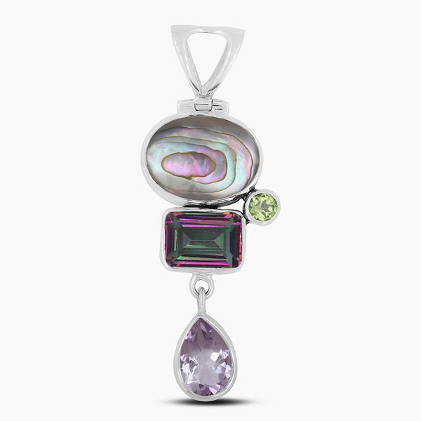 Abalone Shell & Mystic Silver Pendants