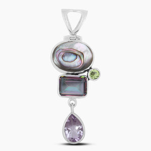 Abalone Shell & Mystic Silver Pendants