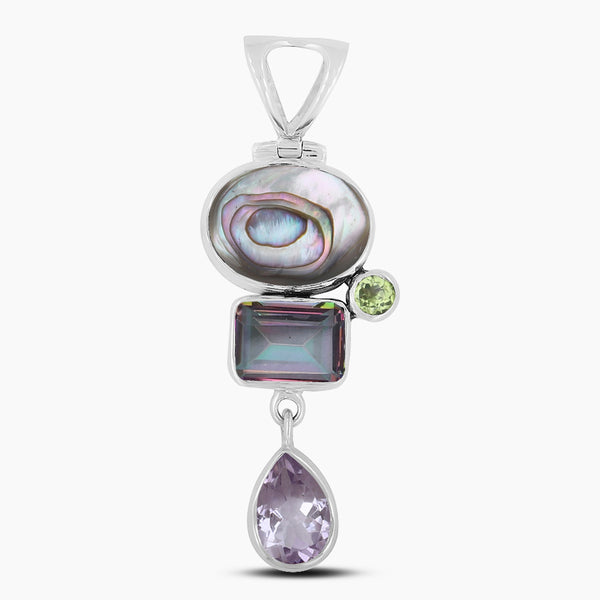 Abalone Shell & Mystic Silver Pendants