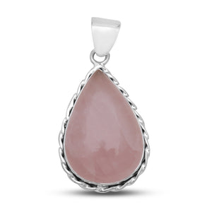 925 Sterling Silver Rose Quartz Pendant
