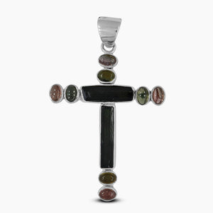 Multi Tourmaline Pencil Cross Pendants