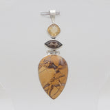 Brecciated Mookaite Silver Pendants