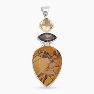 Brecciated Mookaite Silver Pendants