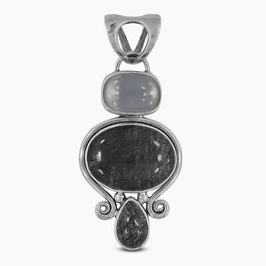 925 Silver Black Rutilated Quartz Pendants