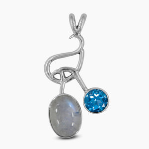 925 Silver Rainbow Moonstone Pendans