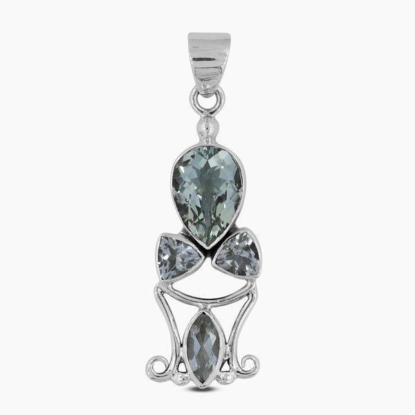 925 Silver Green Amethyst Pendants