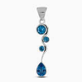 925 Sterling Silver Blue Topaz Pendants