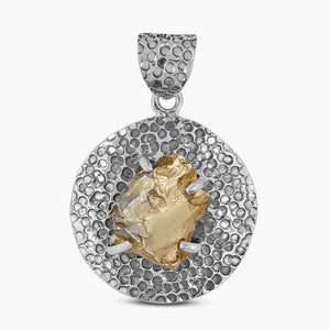 Gold Vermeil Meteorite Silver Pendants