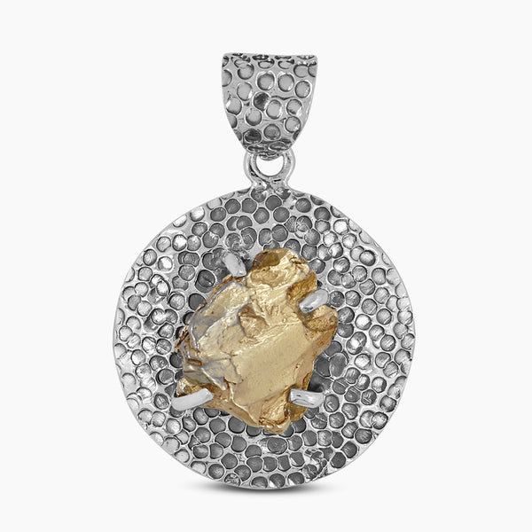 Gold Vermeil Meteorite Silver Pendants