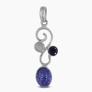 925 Silver Natural Tanzanite Pendants