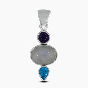 Rainbow Moonstone Silver Pendants
