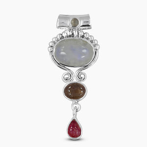 925 Silver Rainbow Moonstone Pendants