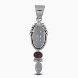 Rainbow Moonstone Silver Pendants