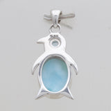 925 Sterling Silver Larimar Penguin Pendants
