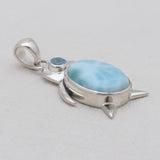 925 Sterling Silver Larimar Penguin Pendants