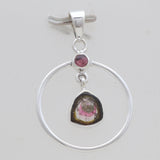 Watermelon Tourmaline Silver Pendants