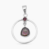 Watermelon Tourmaline Silver Pendants