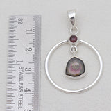 Watermelon Tourmaline Silver Pendants