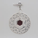 Hexagonal Cut Ruby Silver Designer Pendants
