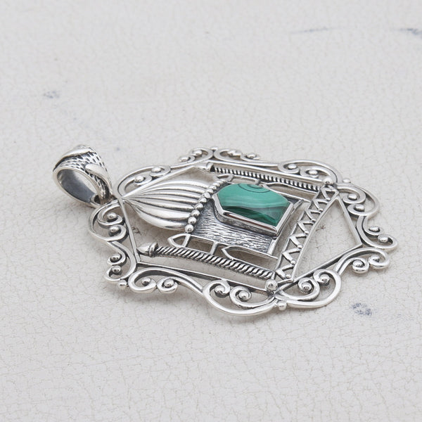 925 Sterling Silver Malachite Pendants