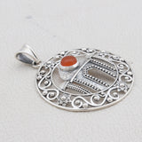 925 Sterling Silver Carnelian Pendant