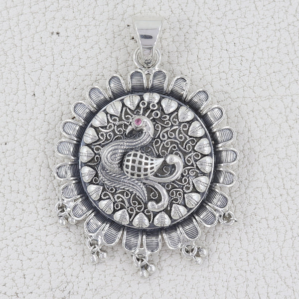 Peacock Designer Silver Pendant