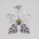 Tasmanian Serpentine Silver Butterfly Pendants