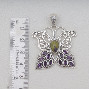Tasmanian Serpentine Silver Butterfly Pendants