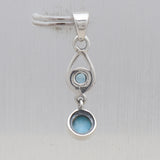 Natural Larimar Silver Pendant