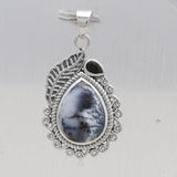 Natural Dendritic Opal Silver Pendant