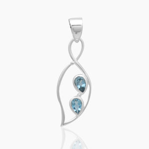 Natural Blue Topaz Silver Pendants