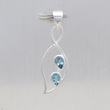 Natural Blue Topaz Silver Pendant