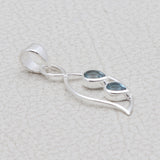 Natural Blue Topaz Silver Pendant