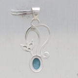 Natural Larimar Silver Pendant