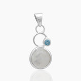 Natural Rainbow Moonstone Silver Pendants