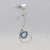 Natural Blue Topaz Silver Pendant