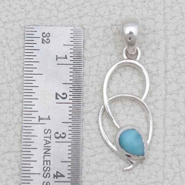 Natural Larimar Silver Pendants