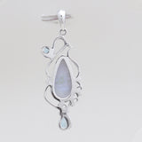 Natural Blue Lace Agate Silver Pendants